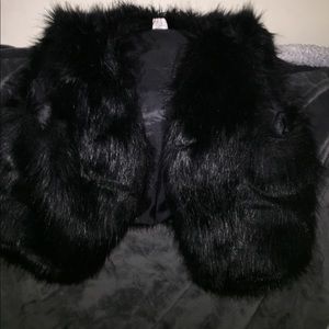 Black Fur Vest